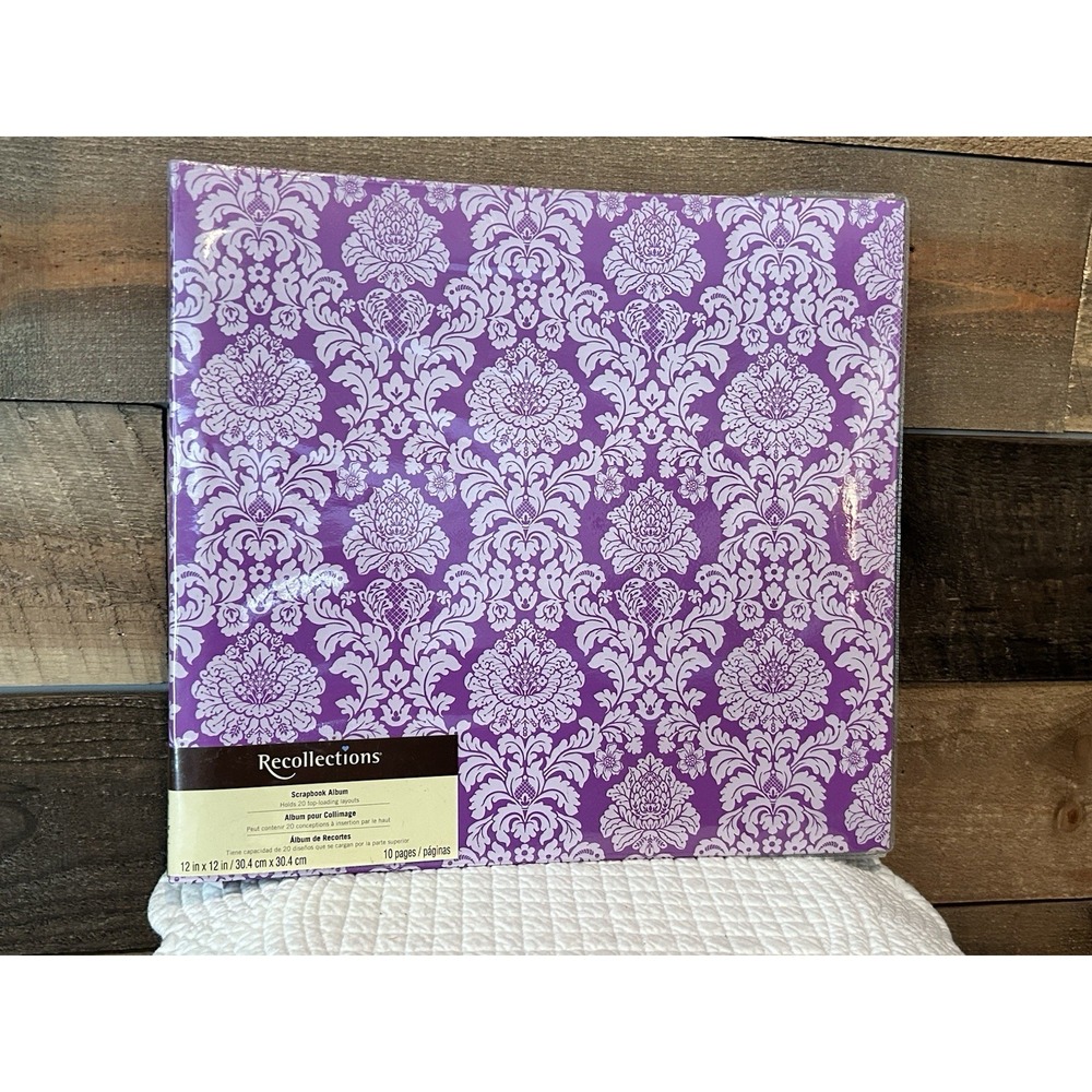 Recollections‎ 12x12 Scrapbook Album – Purple Scroll Pattern – New Sealed